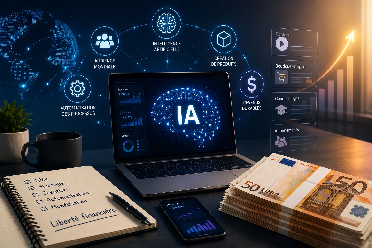 Outils d'intelligence artificielle pour les revenus passifs numériques